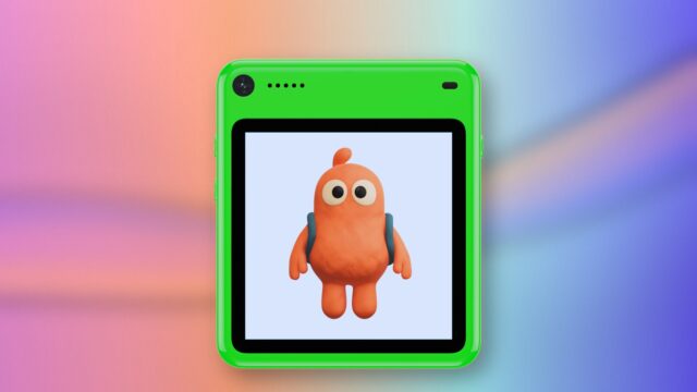 Freckle phone mjherodeals no-text hero Freckle phone in green with an orange character on its screen against a coral and blue editorial background