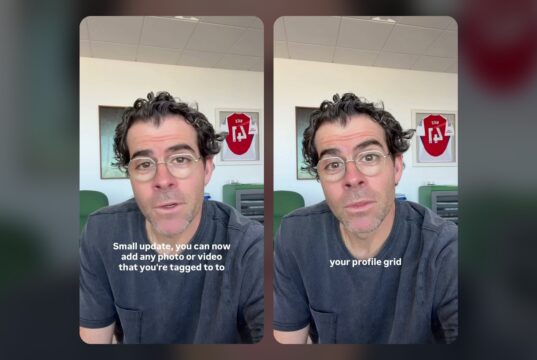 Adam Mosseri announcing Instagram's Add to grid option for tagged posts
