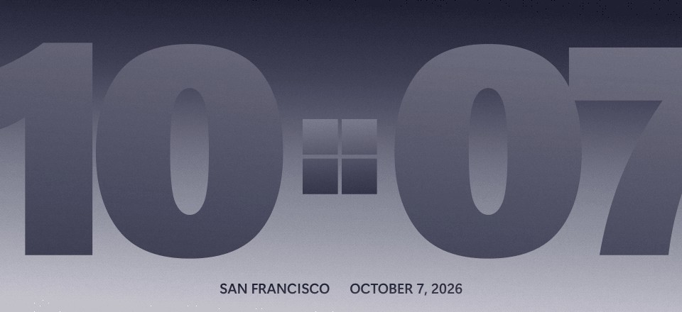 Microsoft invitation graphic for the October 7 Windows and Surface event in San Francisco