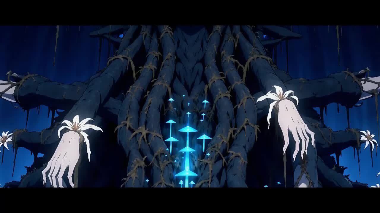 A still from Lost Garden: The Awakening of the Lantern Knight, an AI-animated dark fantasy episode on Fairground AI Creator TV