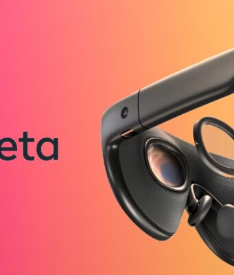 Meta Phoenix Headset Images Surface in Meta’s Own Prescription Lens App Meta's side render of the Phoenix mixed reality headset with the Meta logo on a pink-to-gold Tech My Money backdrop