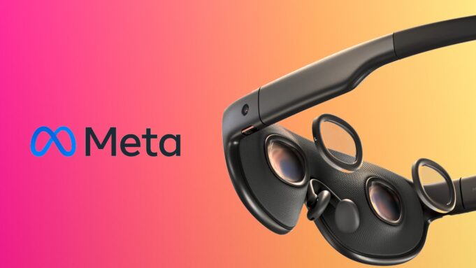 Meta Phoenix Headset Images Surface in Meta’s Own Prescription Lens App Meta's side render of the Phoenix mixed reality headset with the Meta logo on a pink-to-gold Tech My Money backdrop
