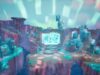 A glowing rift portal opens in The Sift dimension under an aurora sky