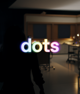 OpenAI dots begin rollout; teams of agents are still planned OpenAI dots launch-film poster showing illuminated dots lettering in a dim office