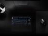 Logitech G PRO Series 2026 black desk with headset, Rapid keyboard, Superstrike mouse, and Control pad