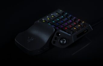 Razer Tartarus V2 Pro Keypad Gets Gen-2 Analog Optical Switches and a TMR Thumbstick Razer Tartarus V2 Pro one-handed gaming keypad with numbered RGB keys, a thumbstick and a leather-look wrist rest on a black background