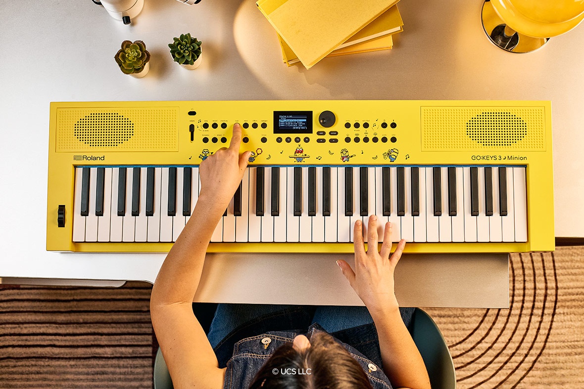 Roland GO:KEYS 3 Minion control panel with Minions illustrations and display