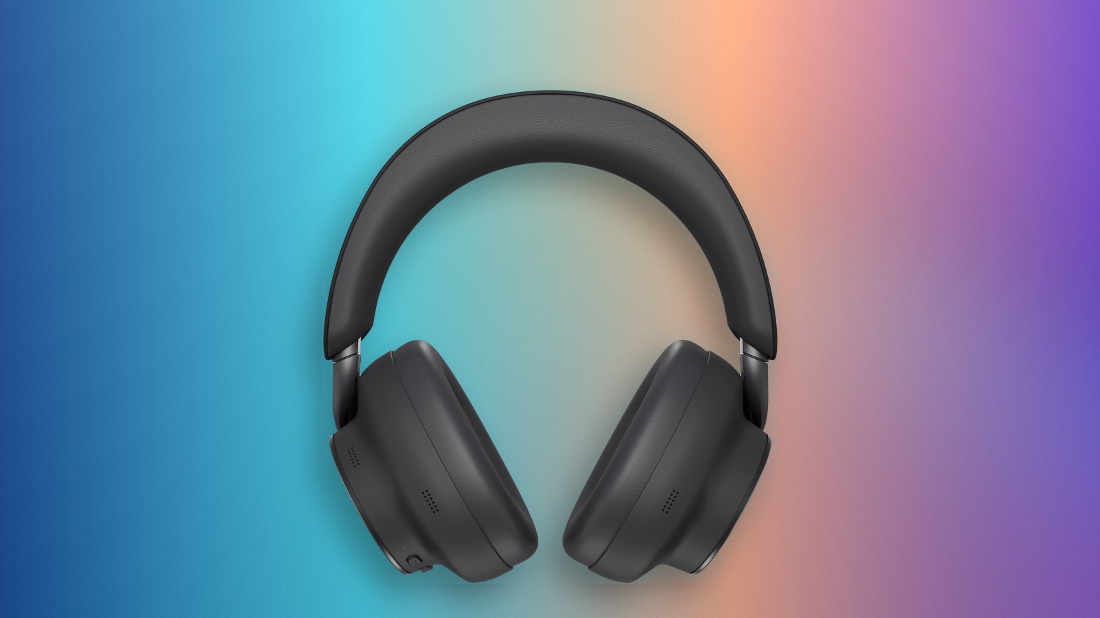 Rear view of black Technics EAH-A1000 headphones showing the headband and ear pads