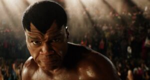 Fighter in a packed arena in an official still from the new Street Fighter movie trailer