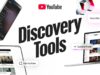YouTube custom feeds and Ask YouTube discovery tools shown on phone, tablet, and laptop screens