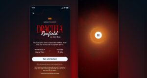 Audible Interactive Story Lets You Talk to Renfield by Voice, but Only in a US and UK Beta Audible app screen for the Interactive Story Dracula: Renfield on the Run with a Beta badge, a Talk with Renfield button and a mature themes note