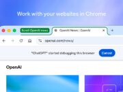 ChatGPT Chrome extension controlling a browser tab alongside OpenAI news
