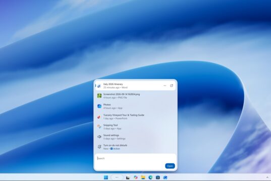 Windows Search on the Windows 11 taskbar showing recent files, apps, settings, and a Turn on do not disturb action
