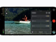 Final Cut Camera 2.4 Adds iPhone 18 Pro Aperture Control, but Scopes and SDI Need iOS 27 iPhone 18 Pro showing the Final Cut Camera exposure panel with aperture, shutter and ISO controls over a rowing boat scene