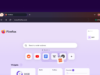 Firefox 157 New Tab page with a Pinned Area of shortcuts, weather widget, and VPN enabled