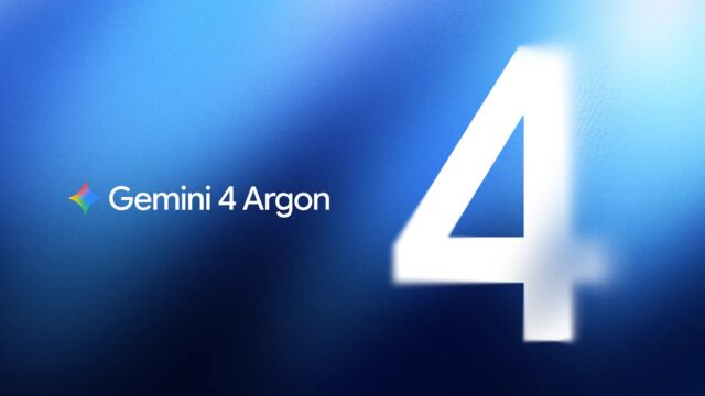 Gemini 4 Argon logo next to a large numeral 4 on a blue gradient background
