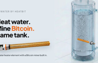 Heatbit Bitwater Turns a Water Heater Into a Bitcoin Miner Heatbit Bitwater heating element beside a transparent water tank in an official product illustration
