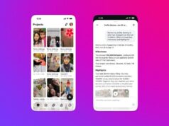 Instagram Edits Assistant Is US-Only for Now, and Its Paid Upgrade Has No Price Two phone screens on a pink and purple background showing the Edits Projects grid and the Edits assistant chat