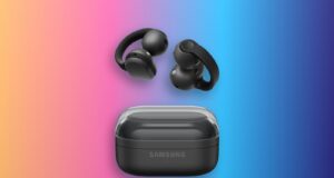 Samsung Galaxy Buds On black clip-on earbuds with charging case