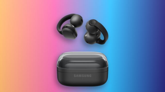 Samsung Galaxy Buds On black clip-on earbuds with charging case