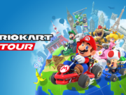Mario Kart Tour artwork with Mario and other racers around a globe