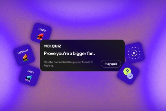 Spotify Music Quiz announcement graphic from Spotify's newsroom.