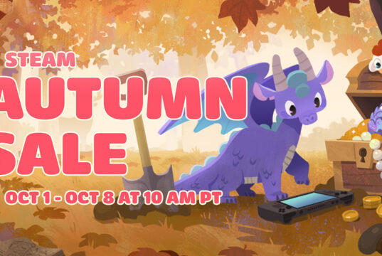 Official Steam Autumn Sale 2026 artwork showing a purple dragon, treasure chests and a Steam Deck with the text STEAM AUTUMN SALE OCT 1 - OCT 8 AT 10 AM PT