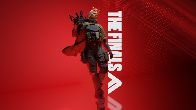 The Finals promotional artwork with a contestant against a red background