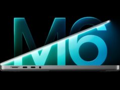 14-inch MacBook Pro M6 Starts at $1,999 14-inch MacBook Pro M6 shown partly open against a glowing M6 logo