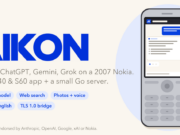 AIKON Nokia 6300 AI project illustration with a generic keypad phone