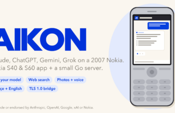 AIKON Nokia 6300 AI project illustration with a generic keypad phone