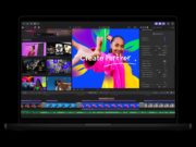 Apple Creator Studio Final Cut Pro showing MotionVFX tools on a MacBook Pro