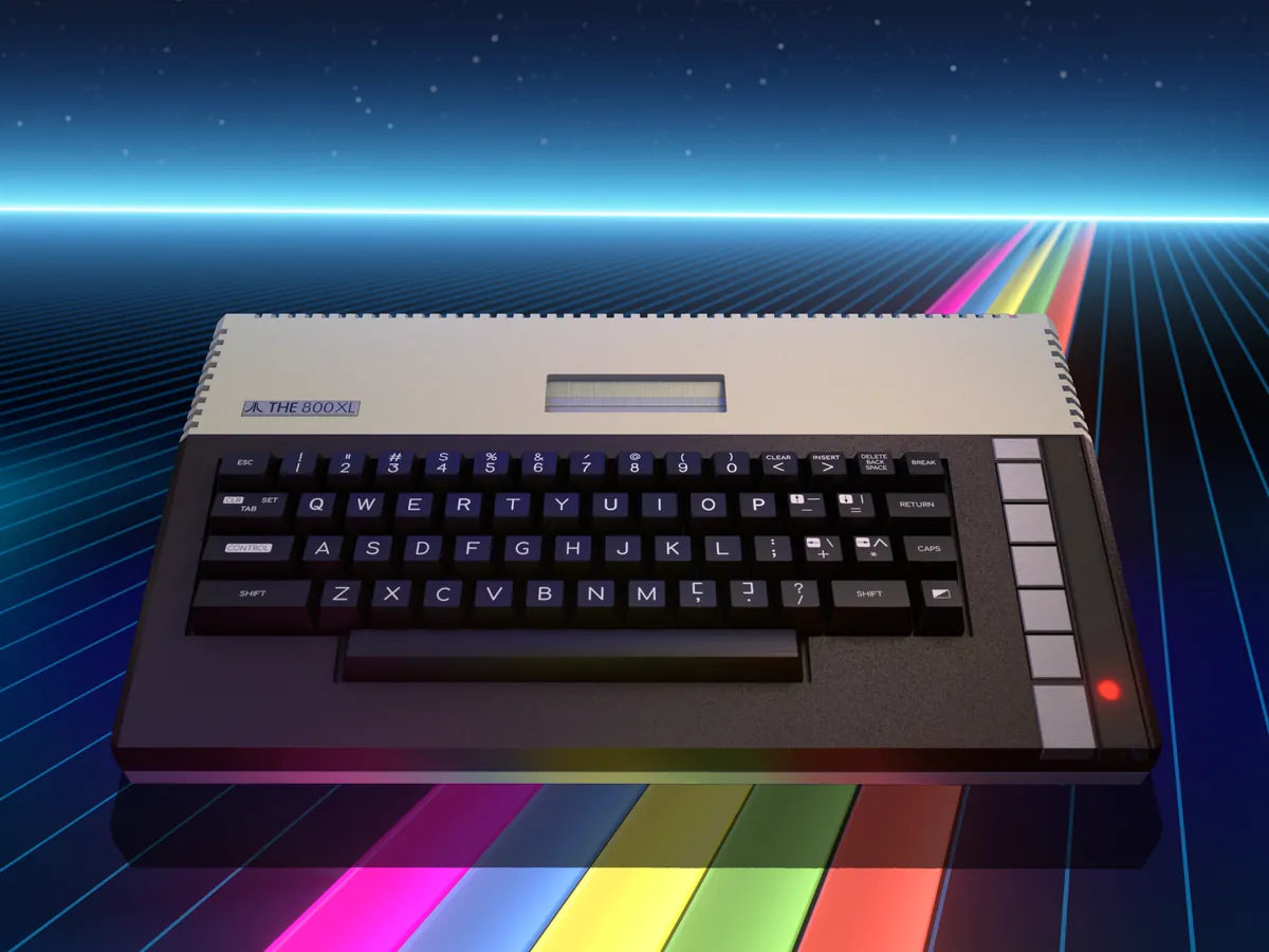 THE 800XL keyboard and top-loading cartridge slot in Atari's official product image