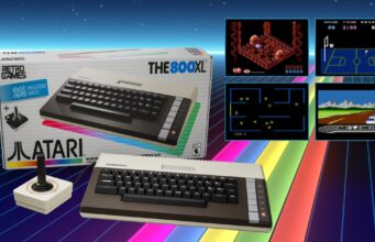 THE 800XL Revives Atari Cartridges and BASIC for 2027 THE 800XL computer, joystick and retail box beside game screenshots in Atari's official image