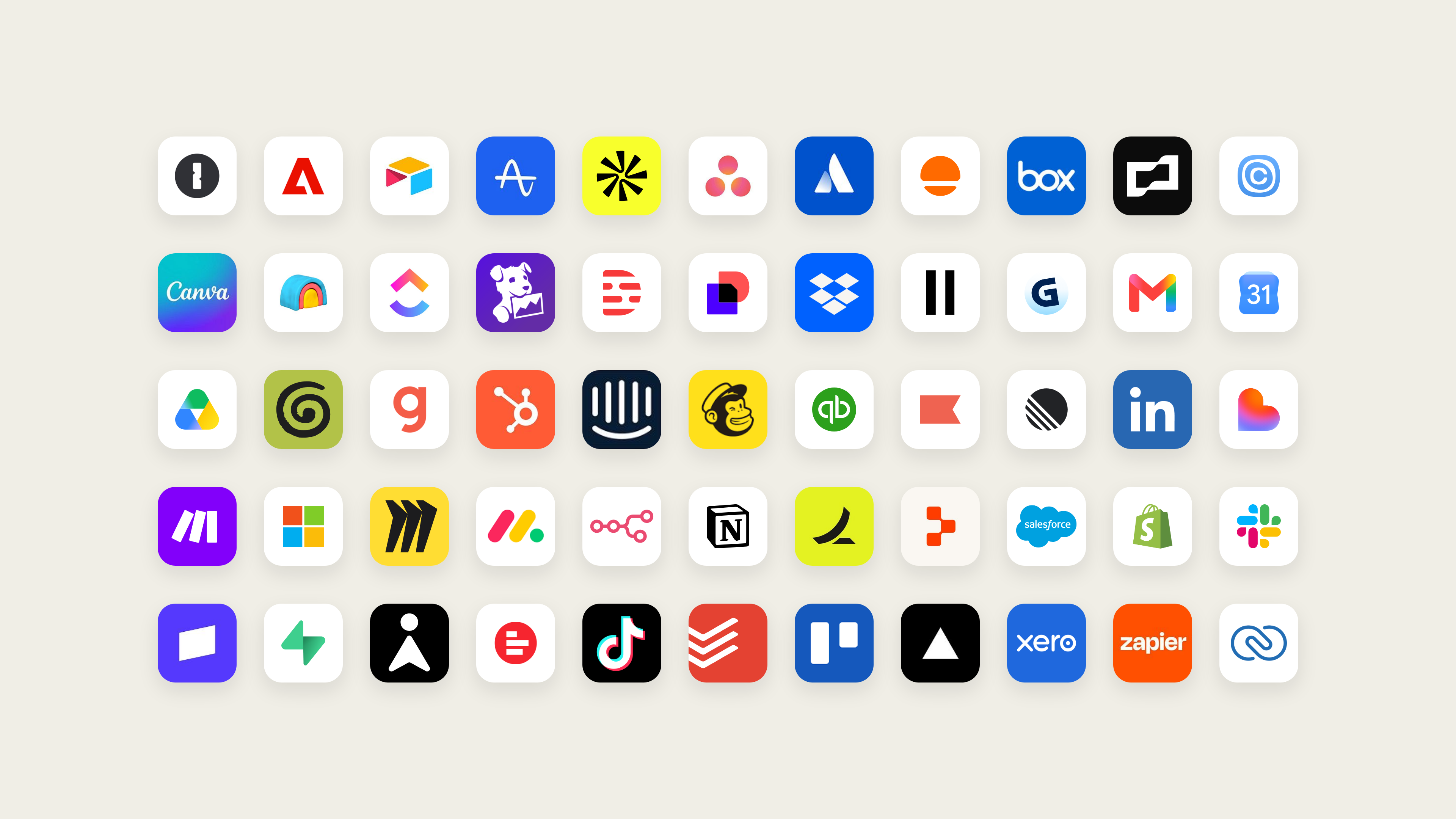 Anthropic graphic showing app logos for Claude Duet, including Gmail, Canva, QuickBooks, Shopify and Slack