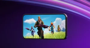 Fortnite Returns to Australia’s App Store After Court Order Official Fortnite artwork showing four characters on a landscape phone against a purple background