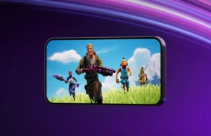 Fortnite Returns to Australia’s App Store After Court Order Official Fortnite artwork showing four characters on a landscape phone against a purple background