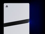 Close-up of the white PS5 Pro console and its black fins
