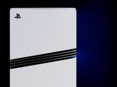 Close-up of the white PS5 Pro console and its black fins