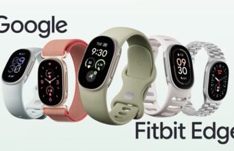 Google Fitbit Edge Is $179.99 in the U.S., Opens for Pre-Order With a Replaceable Battery Five Google Fitbit Edge trackers in different finishes and bands, with the Google and Fitbit Edge wordmarks on a pale background