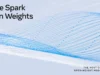 Muse Spark Open Weights launch graphic with blue flowing lines on a pale background