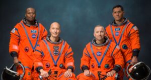 NASA Artemis III astronauts Andre Douglas, Luca Parmitano, Randy Bresnik and Frank Rubio