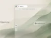 Opera Air minimalist web browser interface with clean desktop layout