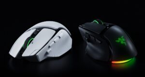 Razer Basilisk V4 Pro Adds a Tilt Wheel Gen-2 and 14 Controls for $169.99 Razer Basilisk V4 Pro gaming mouse in white and black, shown side by side on a dark background