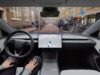Tesla Assisted Driving Replaces Full Self-Driving In Europe Tesla Assisted Driving interior view from a driver seat on a Dutch city street, from Tesla Netherlands