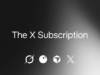 The X Subscription title over four product logos on a black-and-silver gradient background