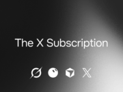 The X Subscription title over four product logos on a black-and-silver gradient background