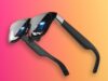 XREAL 1 Pro+ AR glasses showing front frame and Micro-OLED lenses