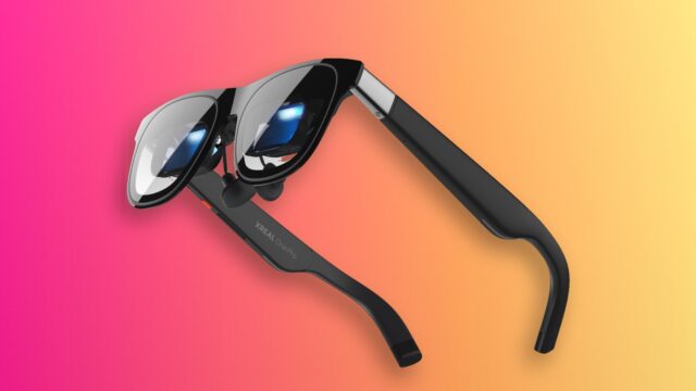 tmm-xreal-one-pro-plus-hero XREAL 1 Pro+ AR glasses showing front frame and Micro-OLED lenses