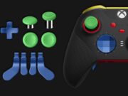 Xbox Elite Controller 3 Leak Claims Hall-Effect Sticks and Four Versions Current Xbox Elite Series 2 controller in black beside swappable green thumbsticks, a blue D-pad and blue paddles. Not the leaked controller.